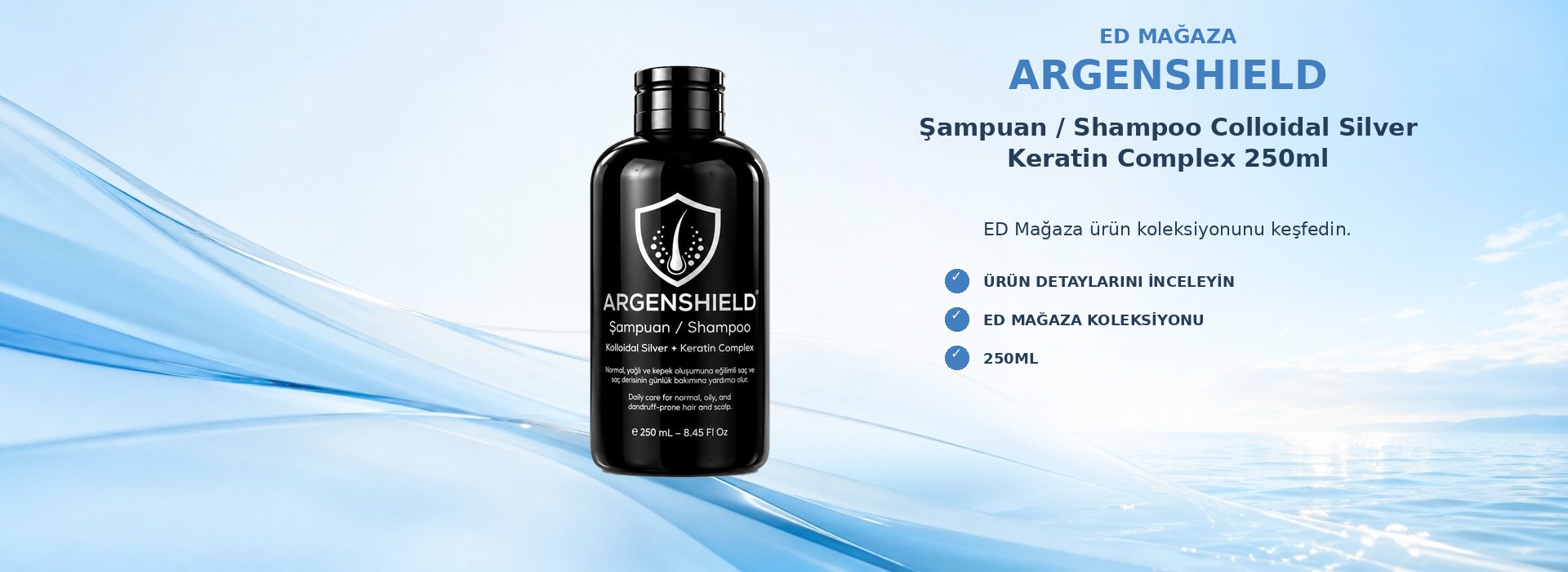 ARGENSHIELD Şampuan / Shampoo Colloidal Silver Keratin Complex 250ml