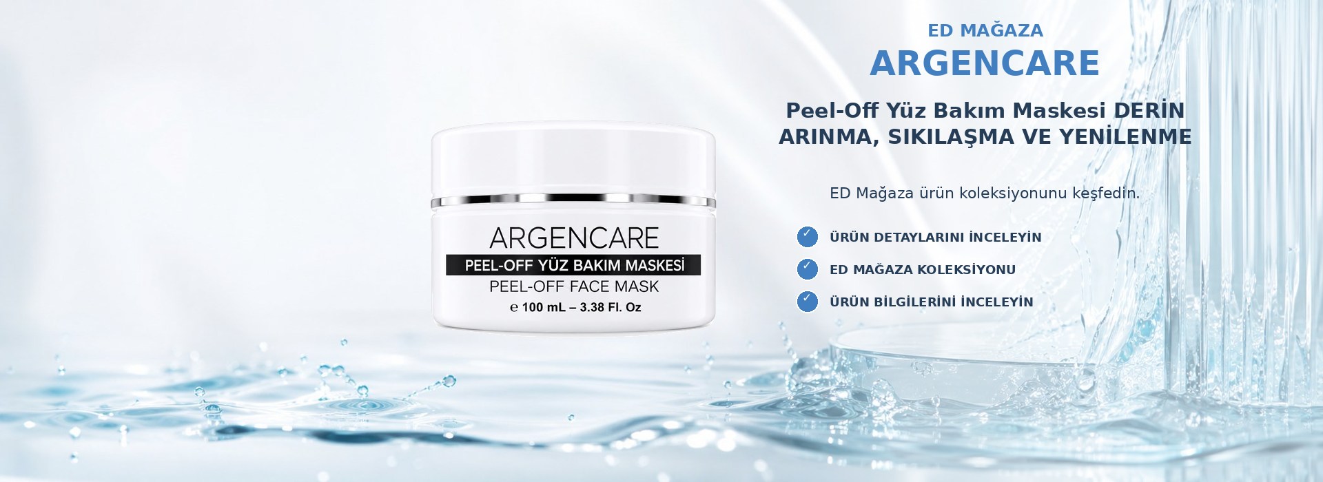 ARGENCARE Peel-Off Yüz Bakım Maskesi DERİN ARINMA, SIKILAŞMA VE YENİLENME